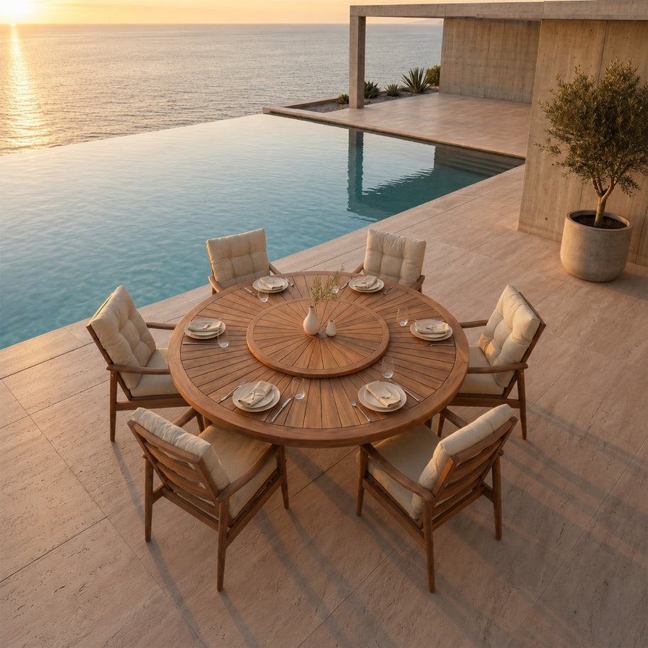 Çarkıfelek Teak Bahçe Masa Takımı