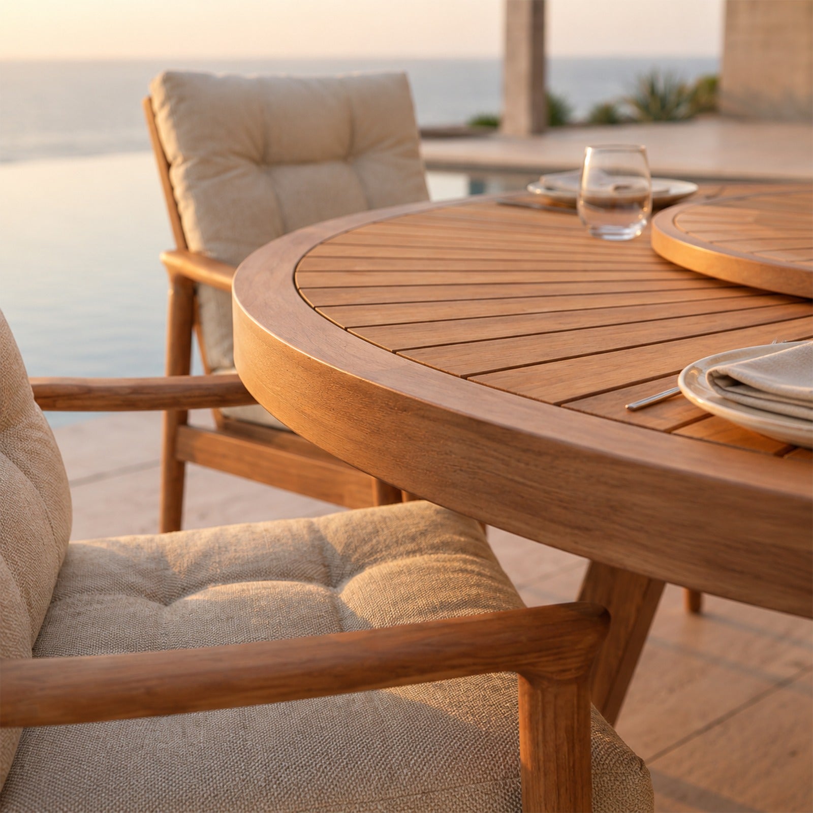 Çarkıfelek Teak Bahçe Masa Takımı