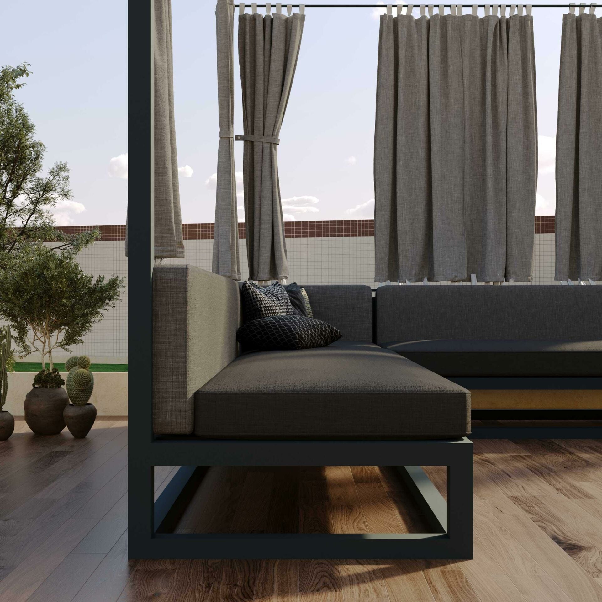 Gazebo Bahçe Köşe Koltuk Takımı