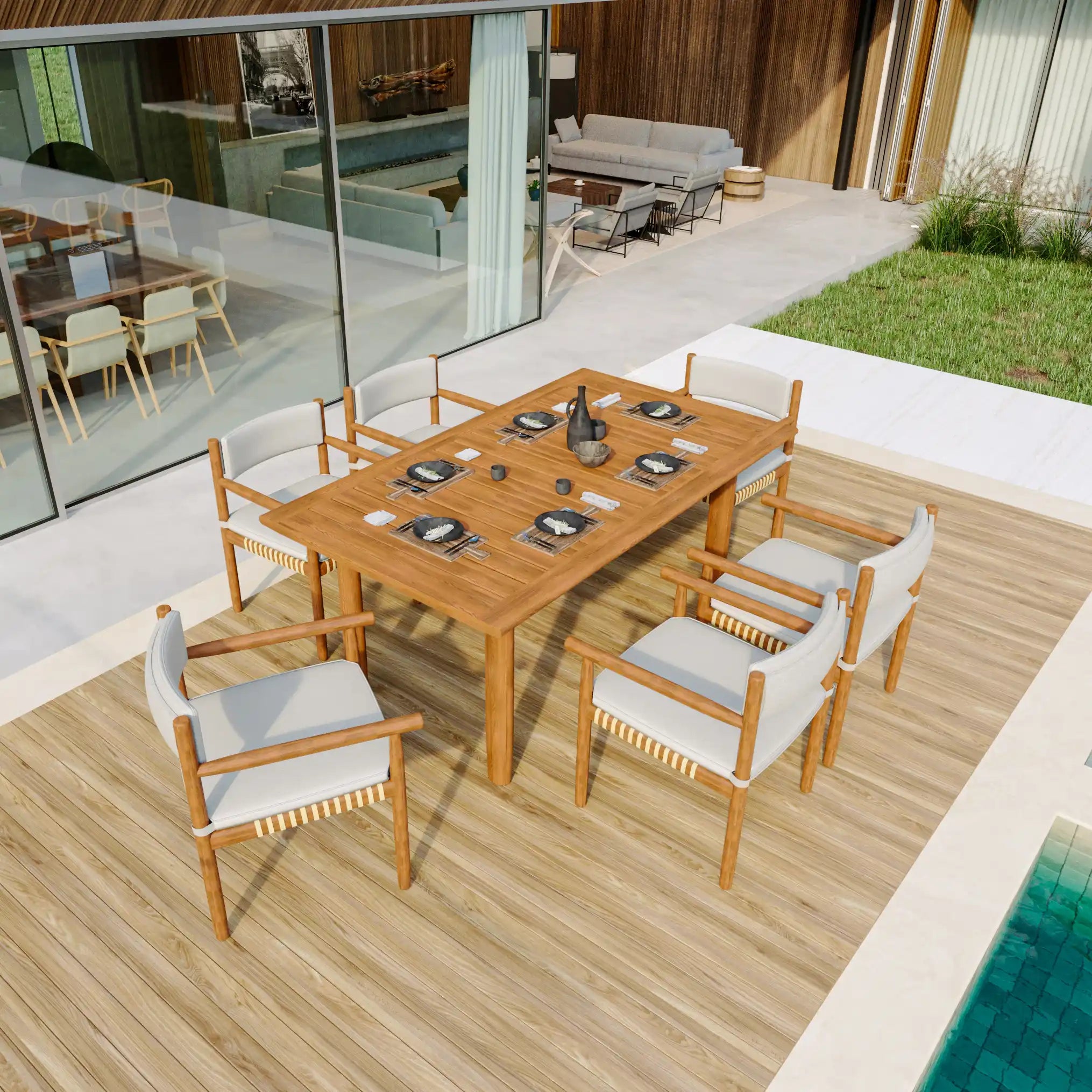 Icon Teak Bahçe Masa Takımı-240 Cm