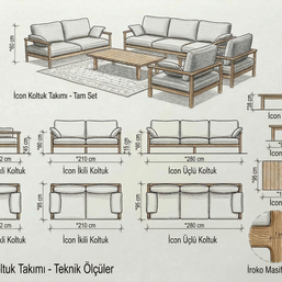 Icon Teak Bahçe Koltuk Takımı