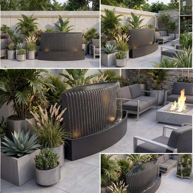 Wasserfall 215x90 Gebogener architektonischer Regenvorhang