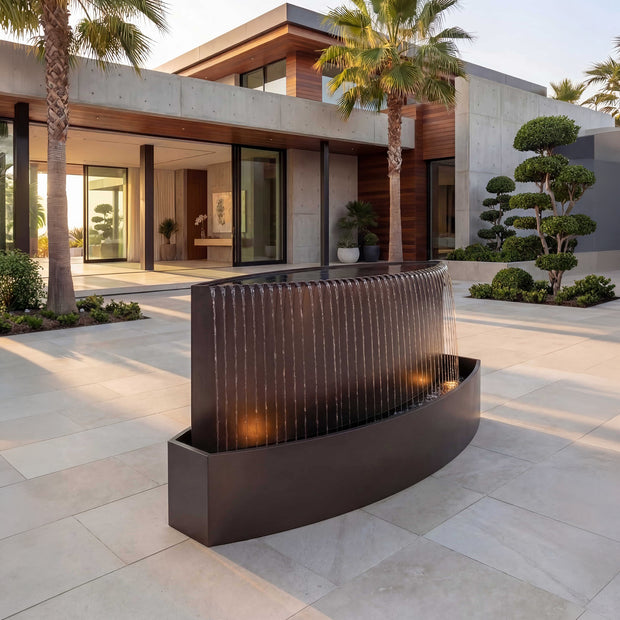 Wasserfall 215x90 Gebogener architektonischer Regenvorhang