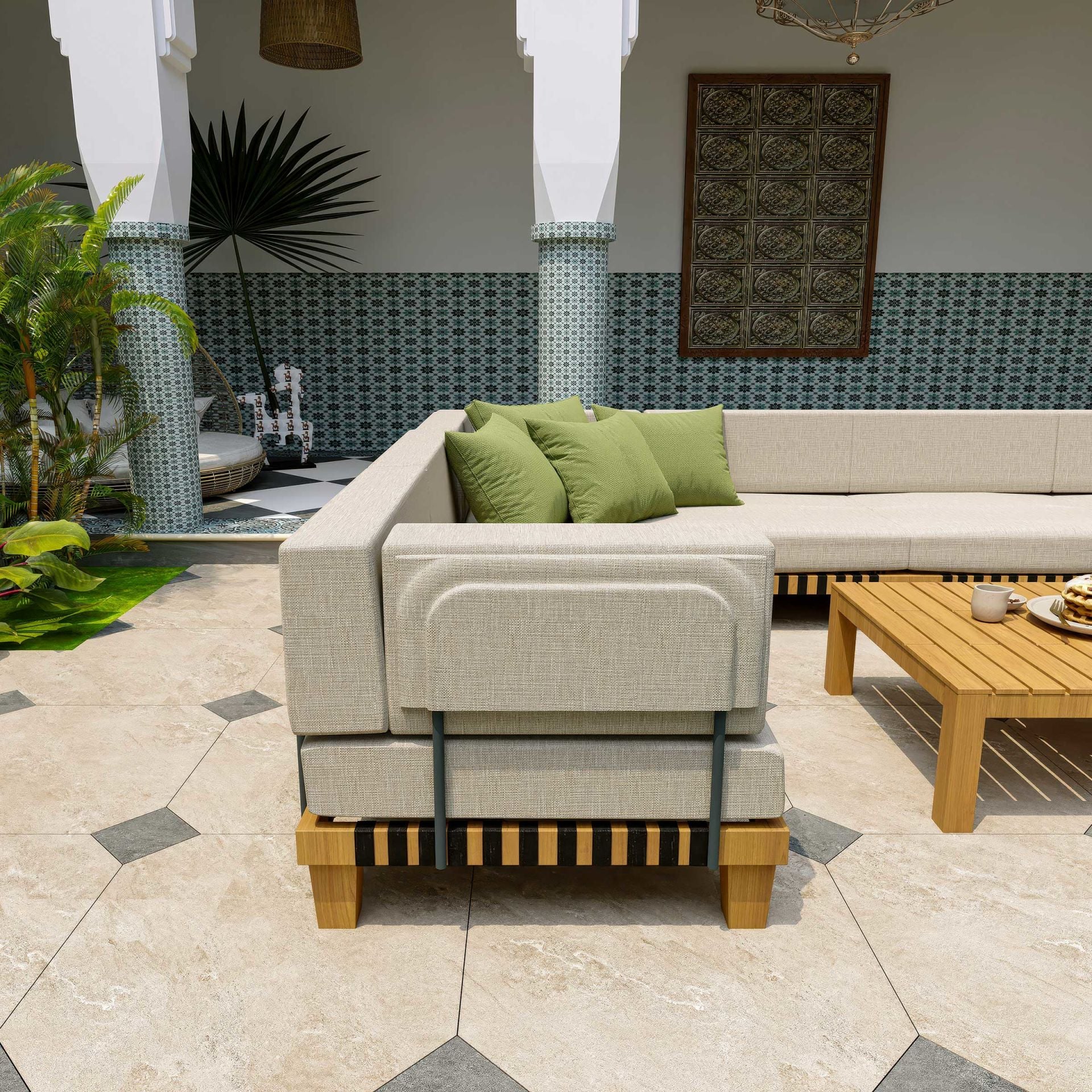 Langkawi Teak Bahçe Köşe Koltuk Takımı