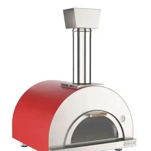 Kırmızı 2 Pizza'lı Odun Ateşli Fırın