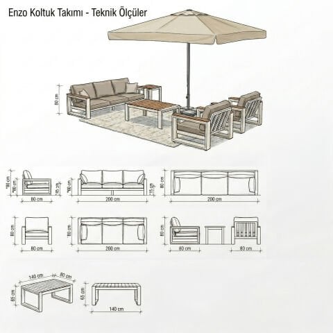 مجموعة أريكة إنزو