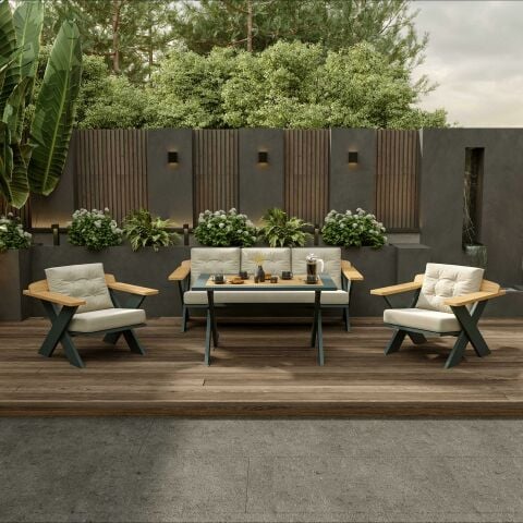 Çapraz Al. Bahçe Koltuk Takımı