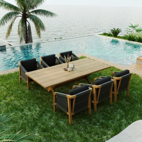 Mira Teak Bahçe Masa Takımı-230 Cm