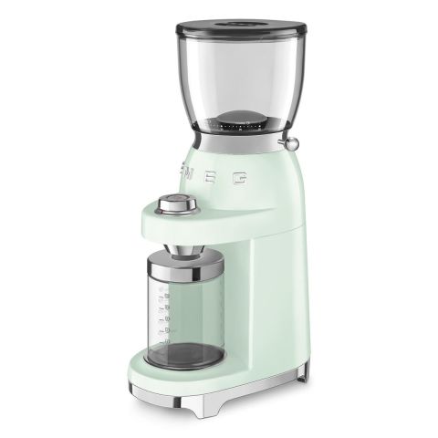 Pastel Green Coffee Grinding Machine