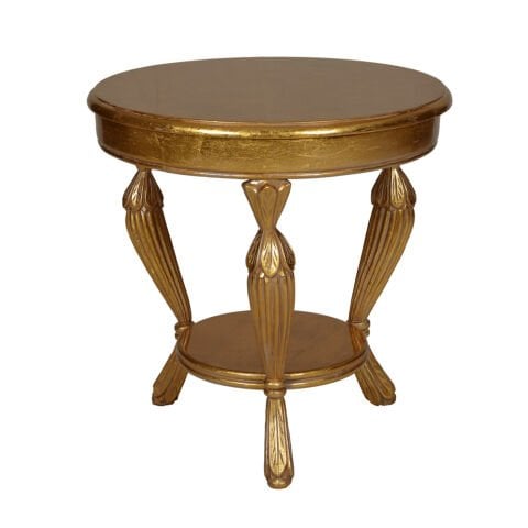 3 Ayak Fitilli Altın Varak Fiskos Sehpa