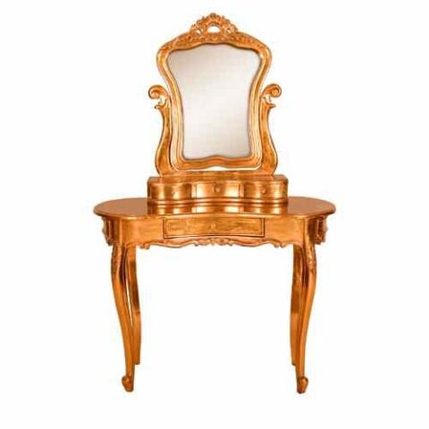 Yarımay Altın Varaklı Makyaj Masası Takımı