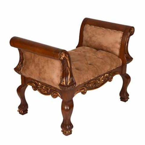 Antik Ayak Ceviz Puf Markiz