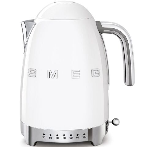 White Kettle with Heat Adjustment