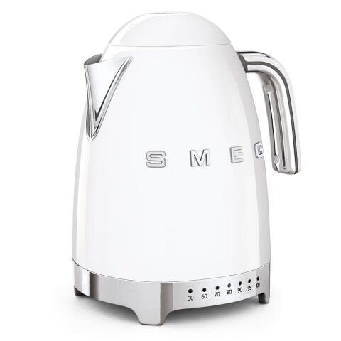 White Kettle with Heat Adjustment