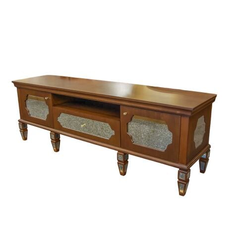 Pramit Camlı Ceviz Tv Sehpası