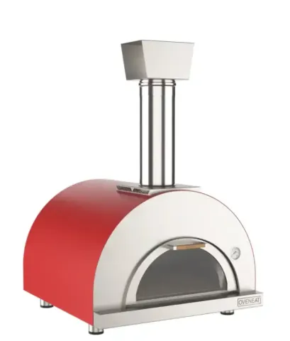 Kırmızı 2 Pizza'lı Odun Ateşli Fırın