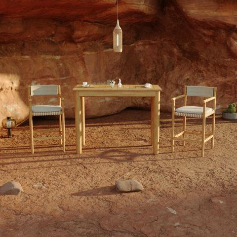 Icon Teak Bahçe Bar Masa Takımı-145 Cm