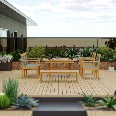 Rodeo Fileli Teak Bahçe Koltuk Takımı