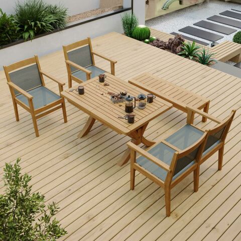Rodeo Fileli Teak Bahçe Koltuk Takımı