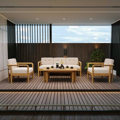 Defne Teak Bahçe Koltuk Takımı