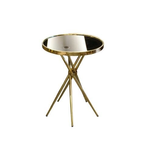 طاولة جانبية ذهبية بمرآة