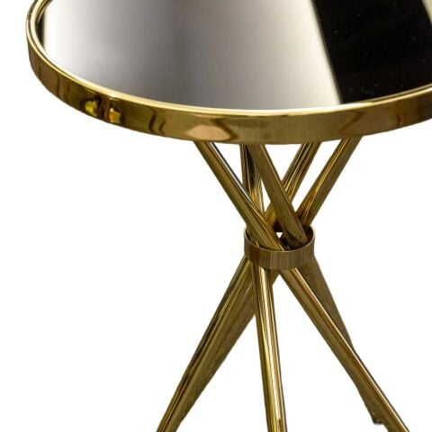 Aynalı Dümen Gold Yan Sehpa