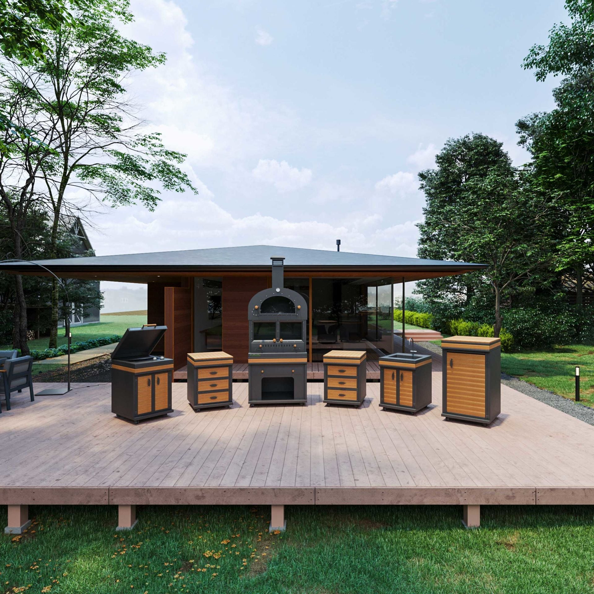 Barbekü Feniks Long Plus Teak