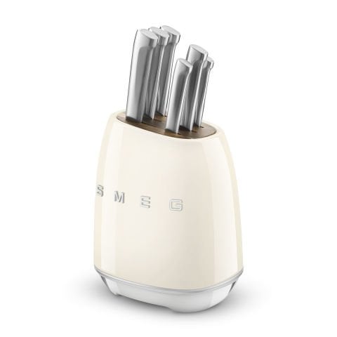 SMEG CREAM KNIFE SET WITH STAND
