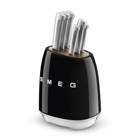 SMEG SİYAH STANDLI BIÇAK SETİ