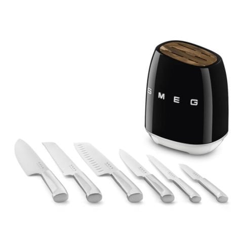SMEG SİYAH STANDLI BIÇAK SETİ
