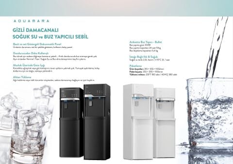 Aquamara Buz Makinalı Su Sebili Siyah