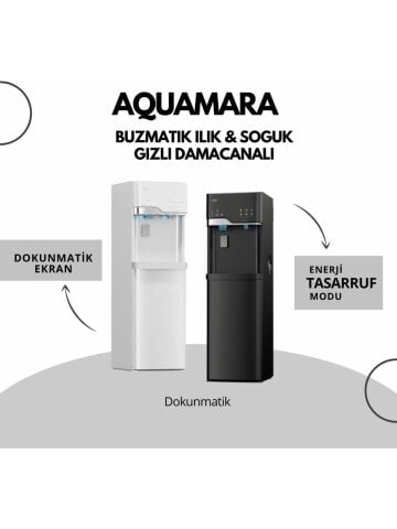 Aquamara Buz Makinalı Su Sebili Siyah
