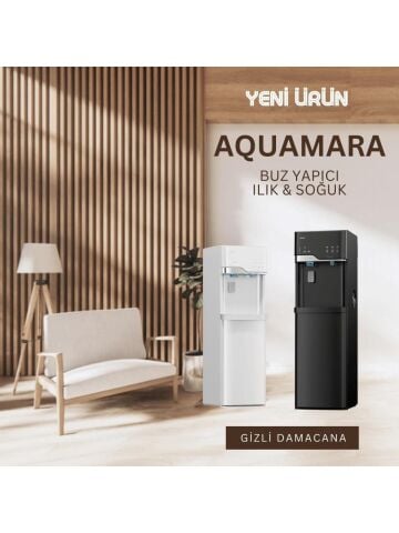 Aquamara Buz Makinalı Su Sebili Siyah
