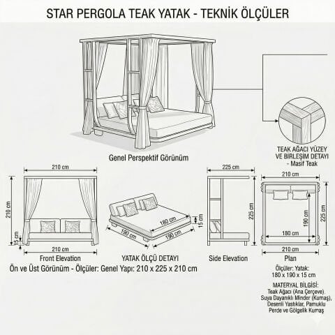 Star Pergola Teak Yatak