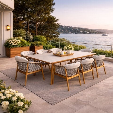 Troy Teak Bahçe Masa Takımı-280 Cm