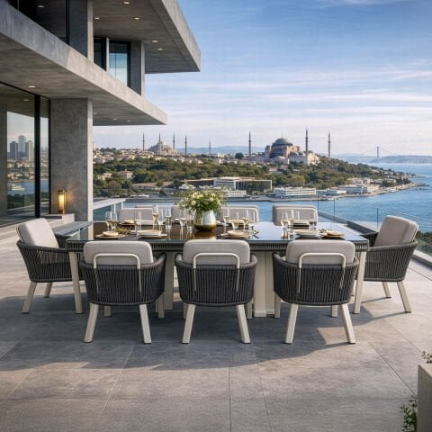 Poyraz Bahçe Masa Takımı-250 Cm