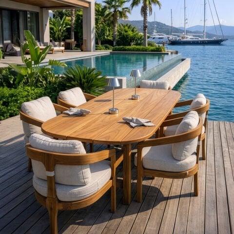 Vanessa Teak Bahçe Masa Takımı-225 Cm