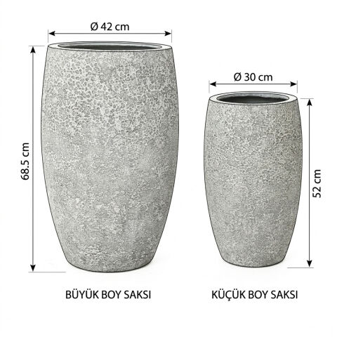 Bahçe Beton Saksı -1660AB