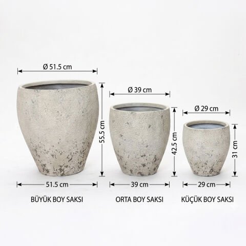 Bahçe Beton Saksı-612Abc