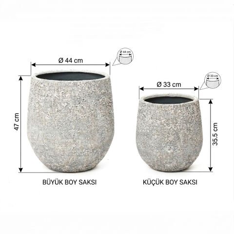 Bahçe Beton Saksı-1656Ab