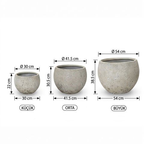 Bahçe Beton Saksı-1003Abc