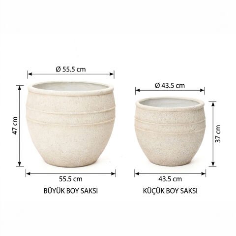 Bahçe Beton Saksı-1636Ab