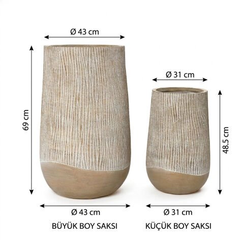 Bahçe Beton Saksı-1506Ab