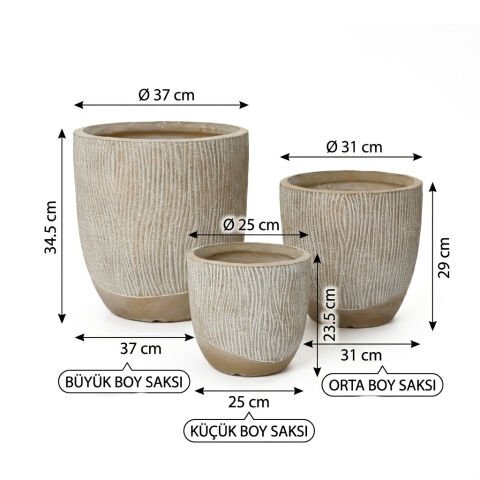 Bahçe Beton Saksı-1504Abc