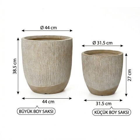 Bahçe Beton Saksı-1508Ab