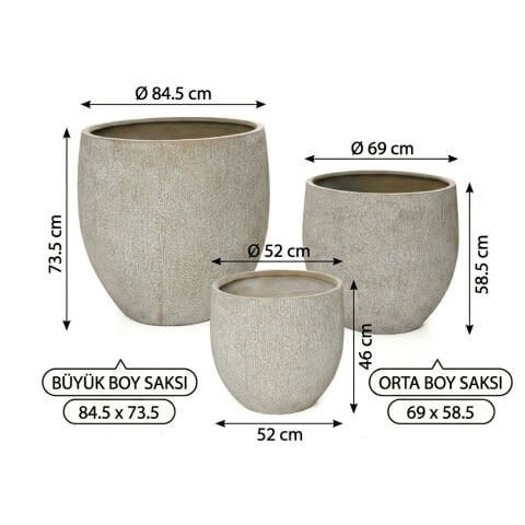 Bahçe Beton Saksı-1617Abc