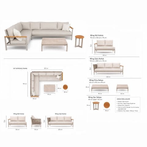Wing Bahçe Köşe Koltuk Takımı