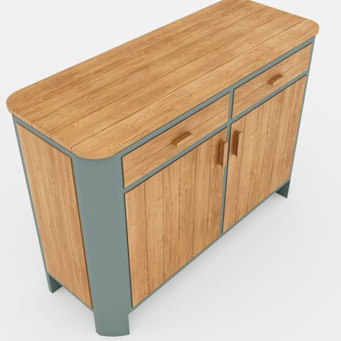 Kapaklı Teak Dresuar Cappicino