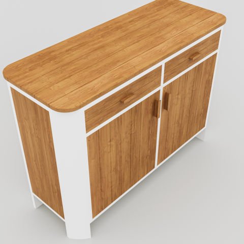 Kapaklı Teak Dresuar Krem